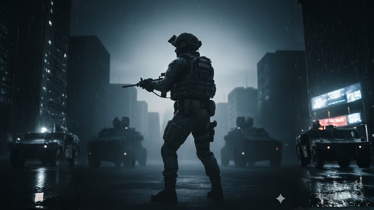 Policial tático em operação